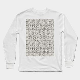 Zig zag concrete woodblock print beige Long Sleeve T-Shirt